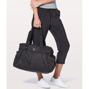Lululemon All Day Duffel Black Speckled Gym Yoga Travel Weekender Bag